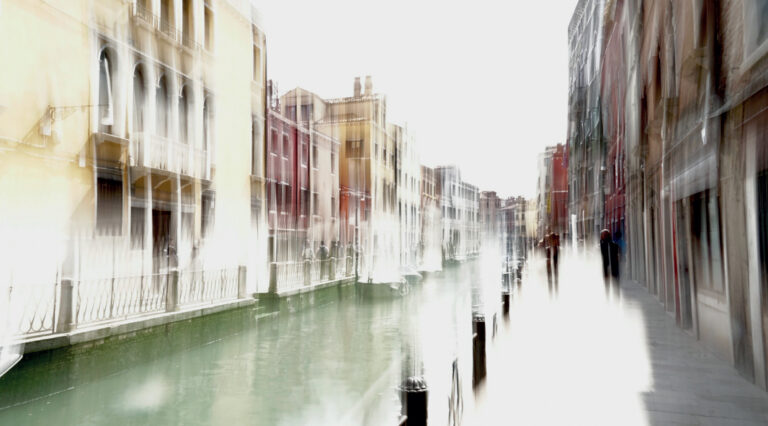 Photo of a canal view in Venice.