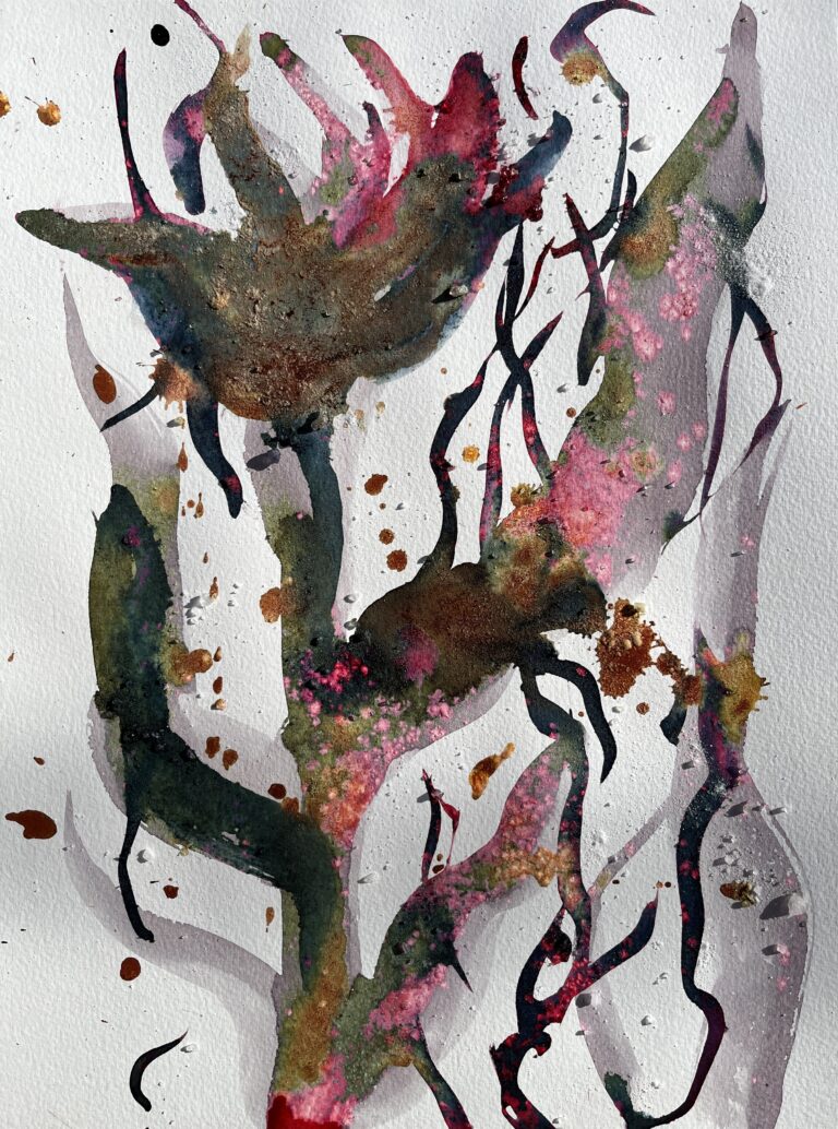 Painted artwork of a flower.