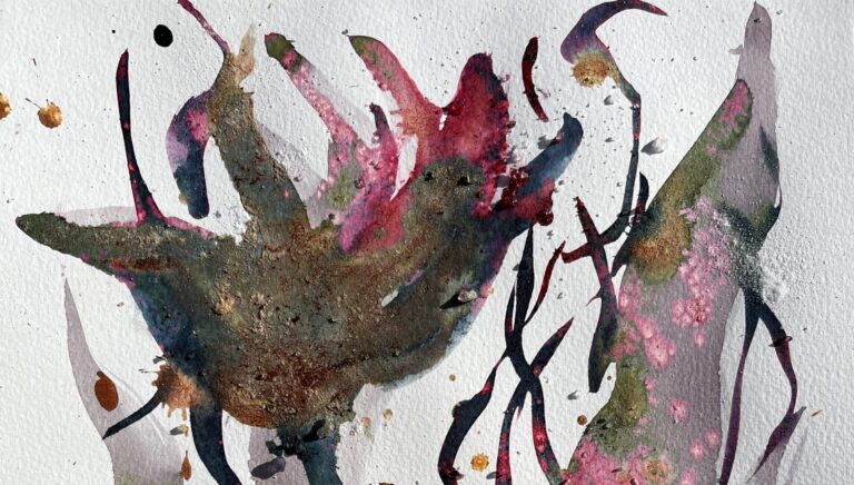 Painted artwork of a flower.