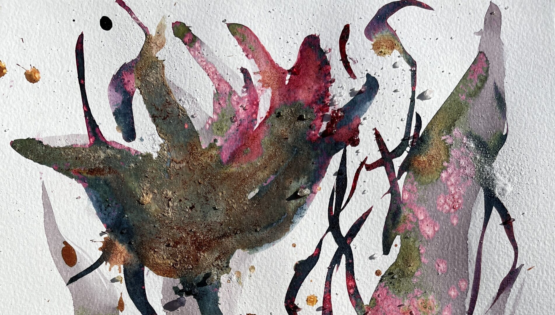 Painted artwork of a flower.